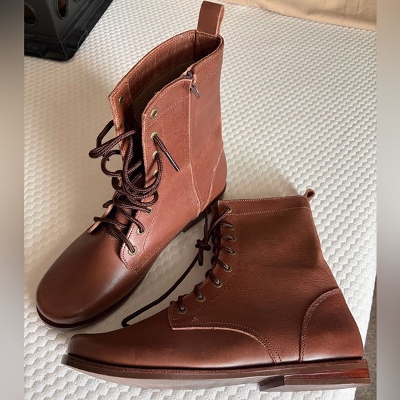 NWOT Espresso Tierra Leather Boots - Adelisa & Co. - Size 41 / 11 - Picture 1 of 4